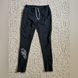 Athleta Black Leggings with Gray Detailing Athleisure Women’s Small